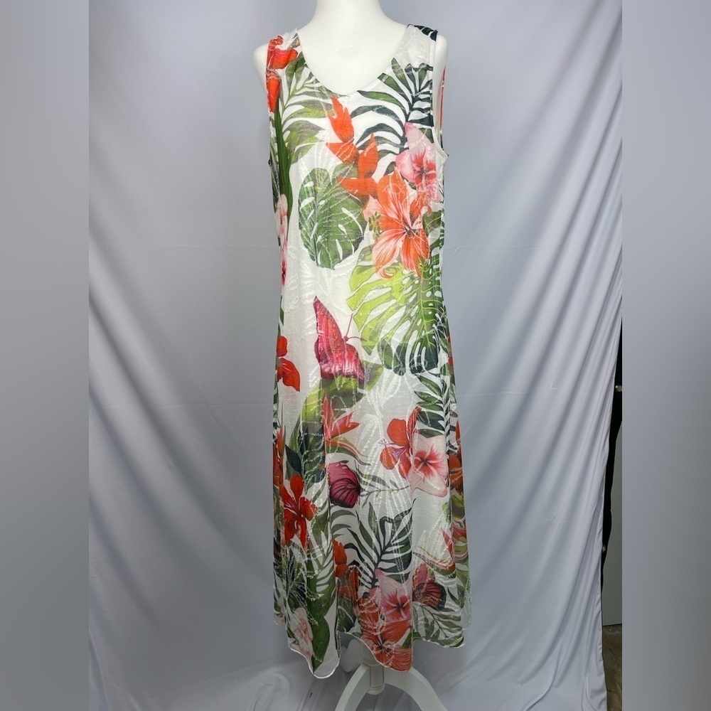 Cativa Exotic print sleeveless dress women’s size M - Picture 8 of 16